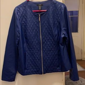 Beautiful faux bright blue leather